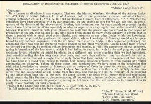 1827 Declaration of Independence